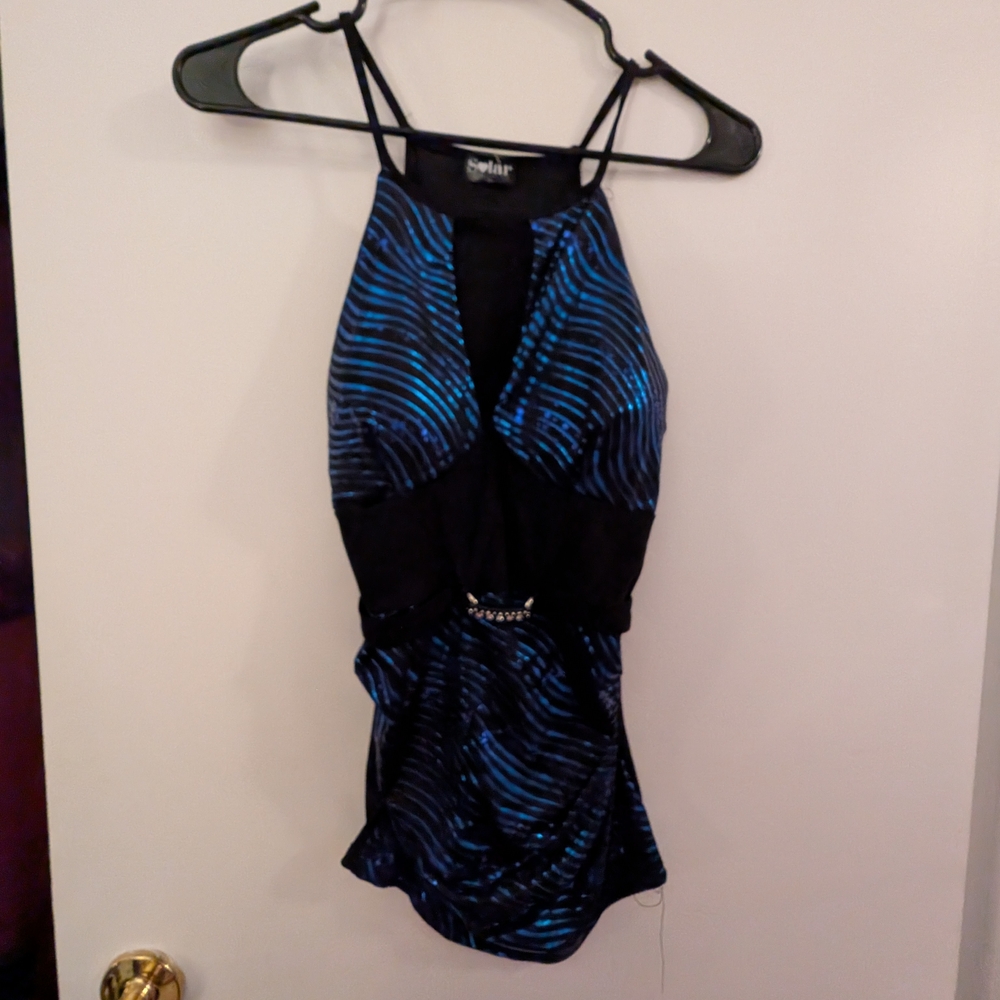 Blue and Black Kids One Piece Swimsuit
